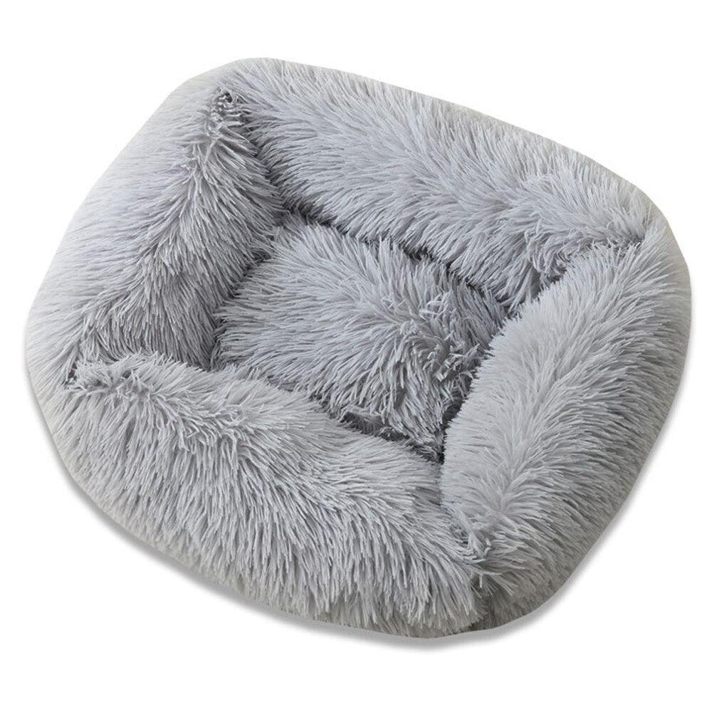 Dogs Long Plush Solid Bed - Trendha