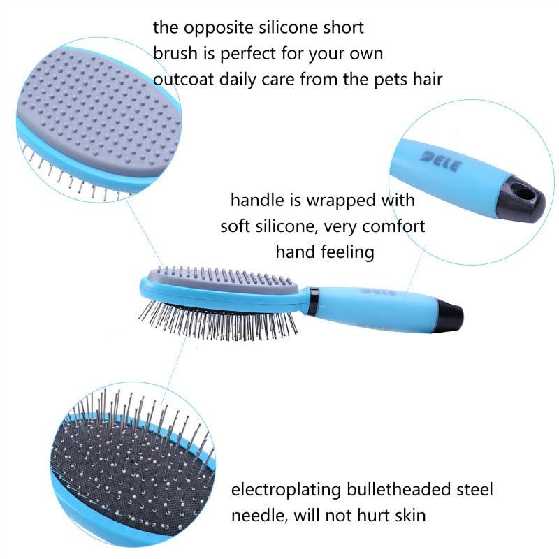 Double Sided Massage Grooming Brush for Pets - Trendha