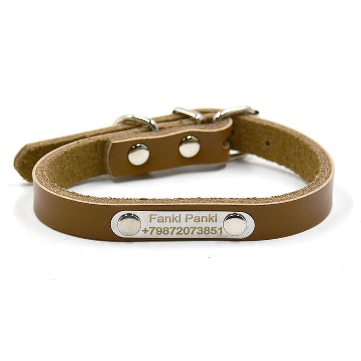 Durable Personalized Genuine Leather Dog's Collar - Trendha