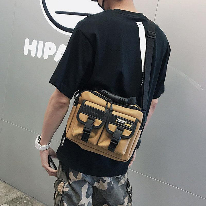 Men Canvas Large Capacity USB Charging Vintage Hippie Messenger Bag Crossbody Bag Shoulder Bag - Trendha