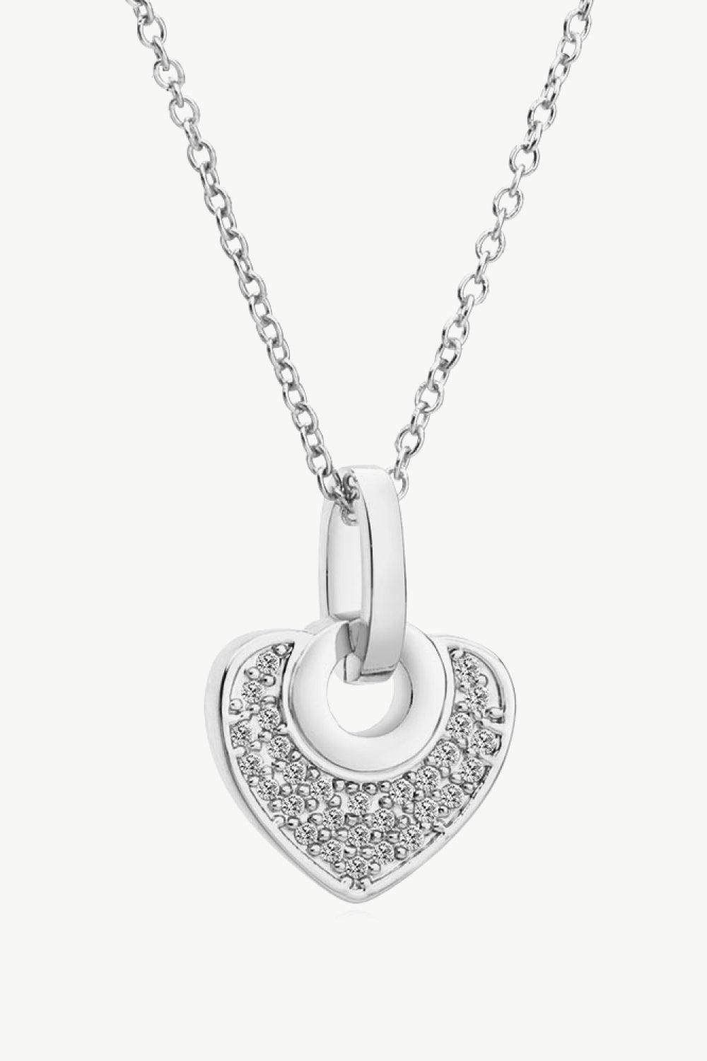 Crystal Heart Pendant Necklace - Trendha