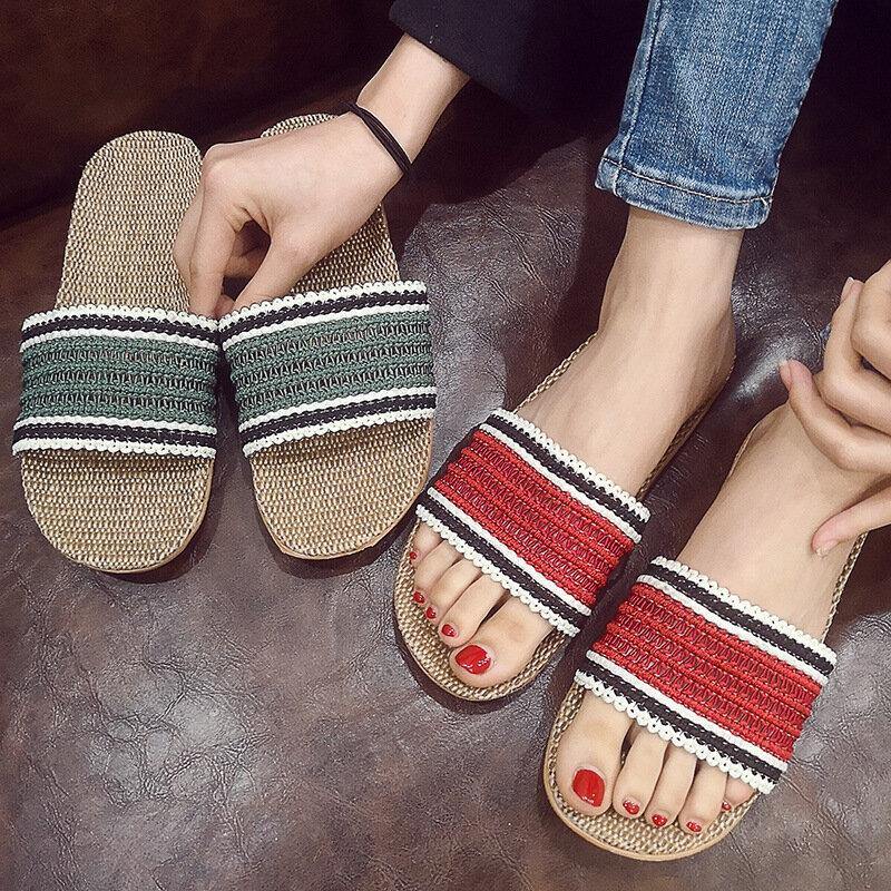 Women Knitted Strap Slip Resistant Open Toe Home Slippers - Trendha