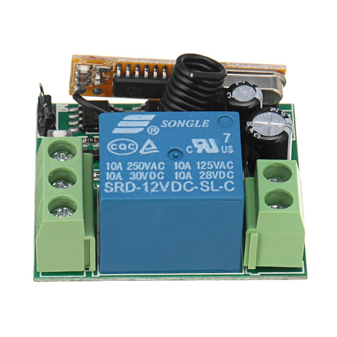 433Mhz DC12V 1CH Wireless Remote Control Switch Relay Receiver Module + 2 RF Transmitter - Trendha