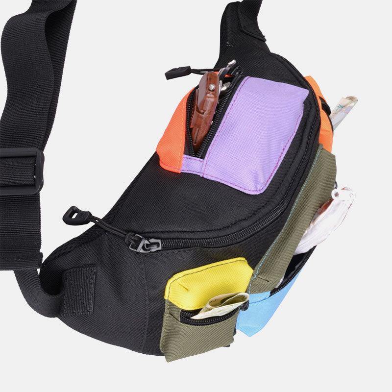 Men Oxford Cloth Casual Fashion Multi-pocket Sport Outdoor Waist Bag - Trendha