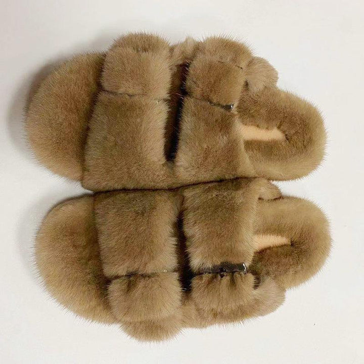 Summer Flat Home Solid Color Thick Bottom Double-breasted Cotton Slippers - Trendha