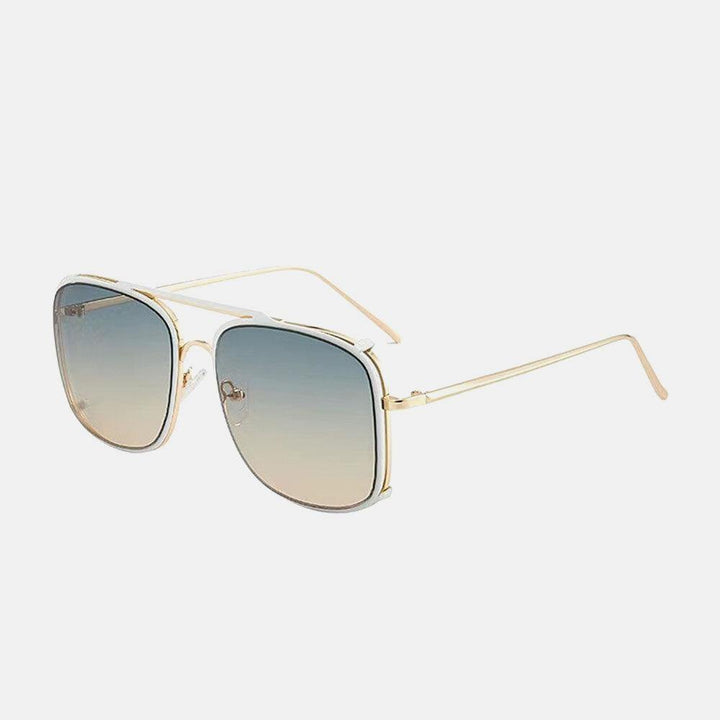 Unisex Gradient Big Frame Double Bridge UV Protection Fashion Sunglasses - Trendha