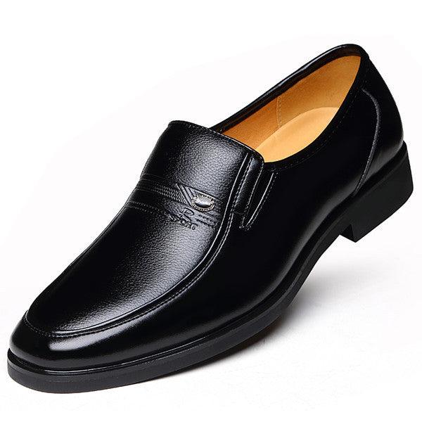 Men's Leather Shoes Breathable Hollow Sandals Middle-aged And Elderly Men's Shoes - Trendha