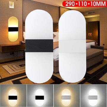 290x110x10mm 6W 24LED Modern Wall Light Surface Mounted Oval Sconce Hallway Aisle Bedroom Indoor Lamp AC100-240V - Trendha
