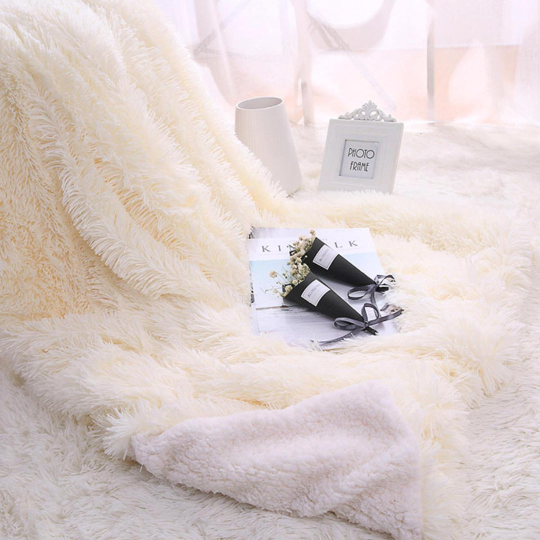 Large Soft Warm Shaggy Double Sized Fluffy Plush Blanket Throw Sofa Blankets Bed Blanket Bedding Accessories - Trendha