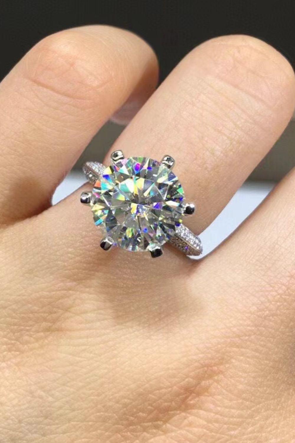5 Carat Moissanite 6-Prong Ring - Trendha
