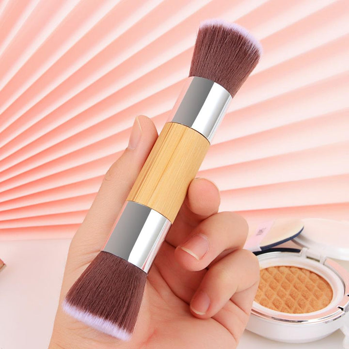 Double-Headed Bamboo Makeup Brush - Trendha