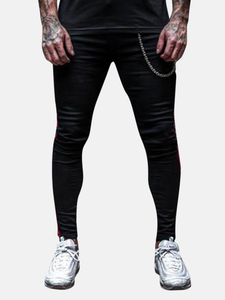 Mens Sport Breathable Stripe Slim Casual Pants - Trendha