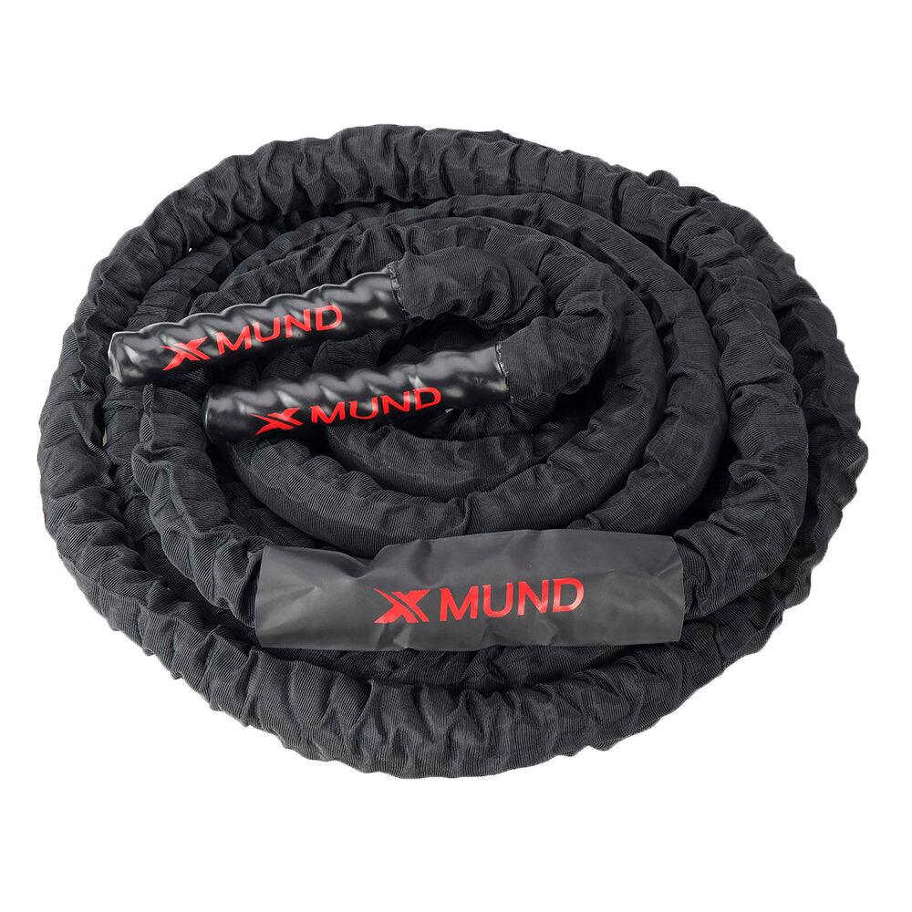 XMUND XD-BR1 Battle Rope Exercise Training Rope 30ft Length Workout Rope Fitness Strength Training Home Gym Outdoor Cardio Workout, Anchor Kit Included - Trendha