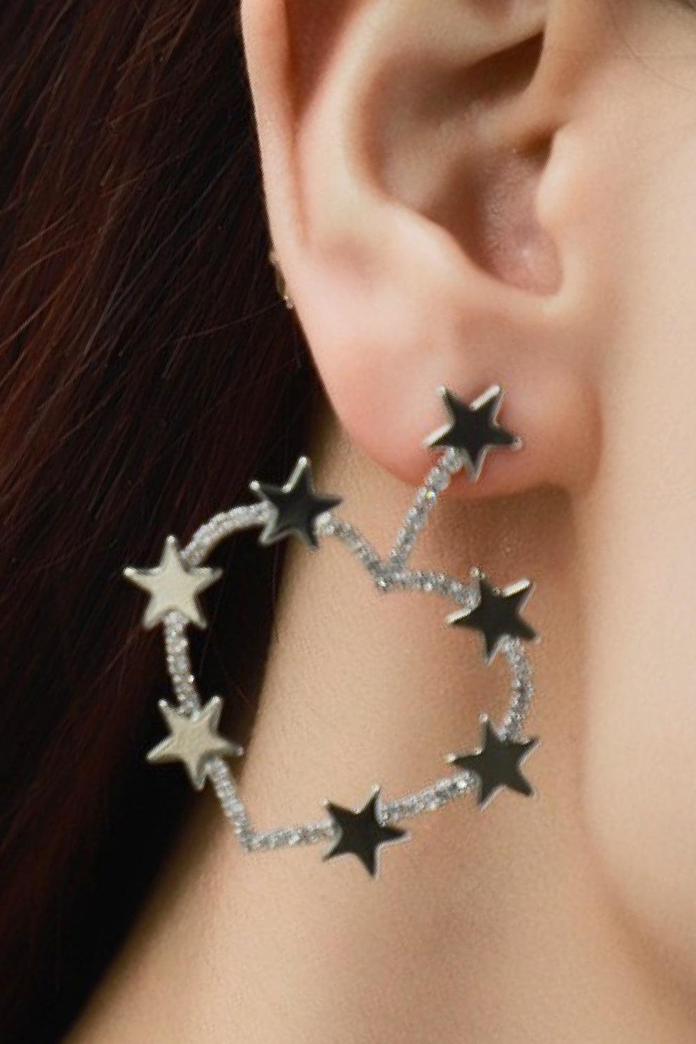 Star Zircon Heart-Shaped Earrings - Trendha