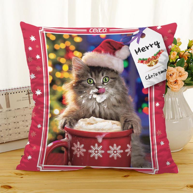 Retro Style Cats Linen Cotton Cushion Cover Home Sofa Art Decor Throw Pillow case - Trendha