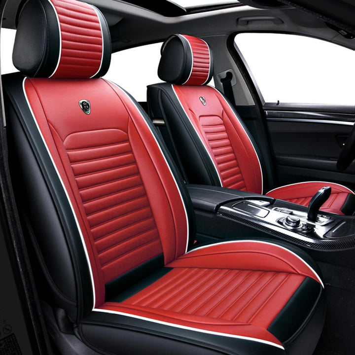 Universal Full Car Front Seat Mat Covers PU Leather Breathable Cushion Pad Set - Trendha