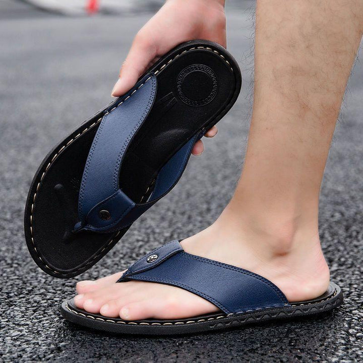 Men's Sandals Couple Leather Net Red Casual Slippers - Trendha