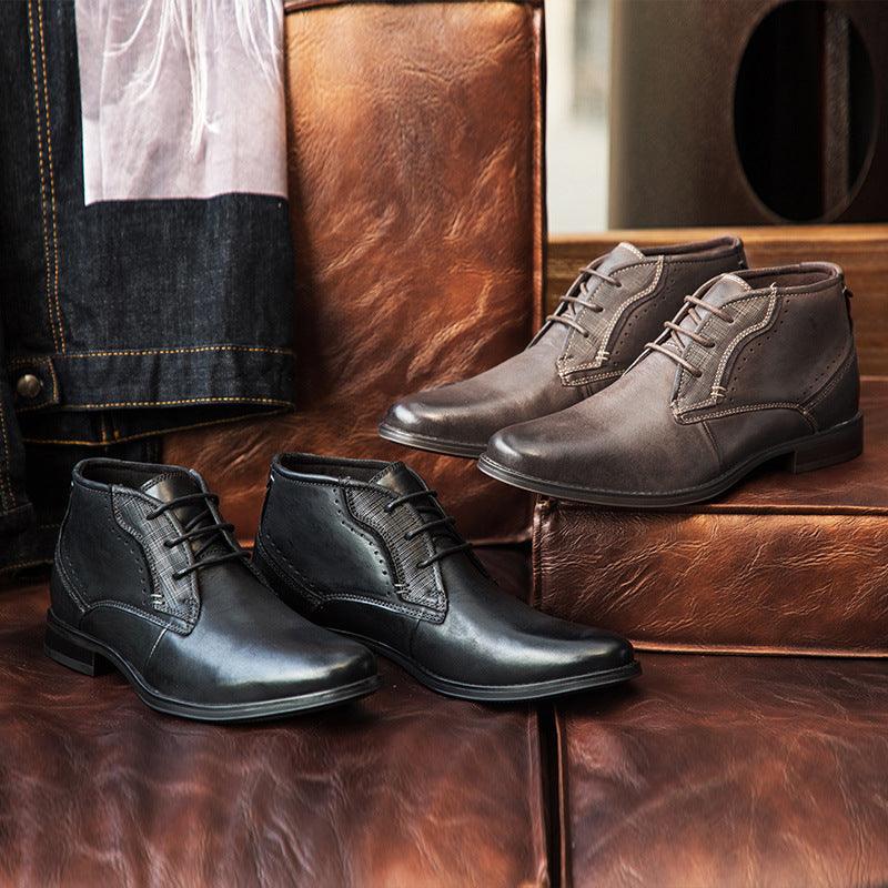 High-top Shoes British Gentleman First Layer Cowhide Men's Boots