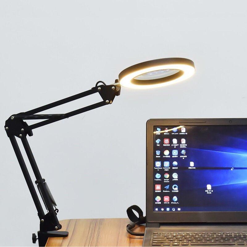 DANIU Lighting LED 5X 740mm Magnifying Glass Desk Lamp with Clamp Hands USB-powered LED Lamp Magnifier with 3 Modes Dimmable - Trendha