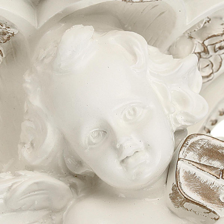 Cupid Angel Plaster Corbel Shelf Rack Resin Figurine Top Flower Insert Wall Art Decor - Trendha
