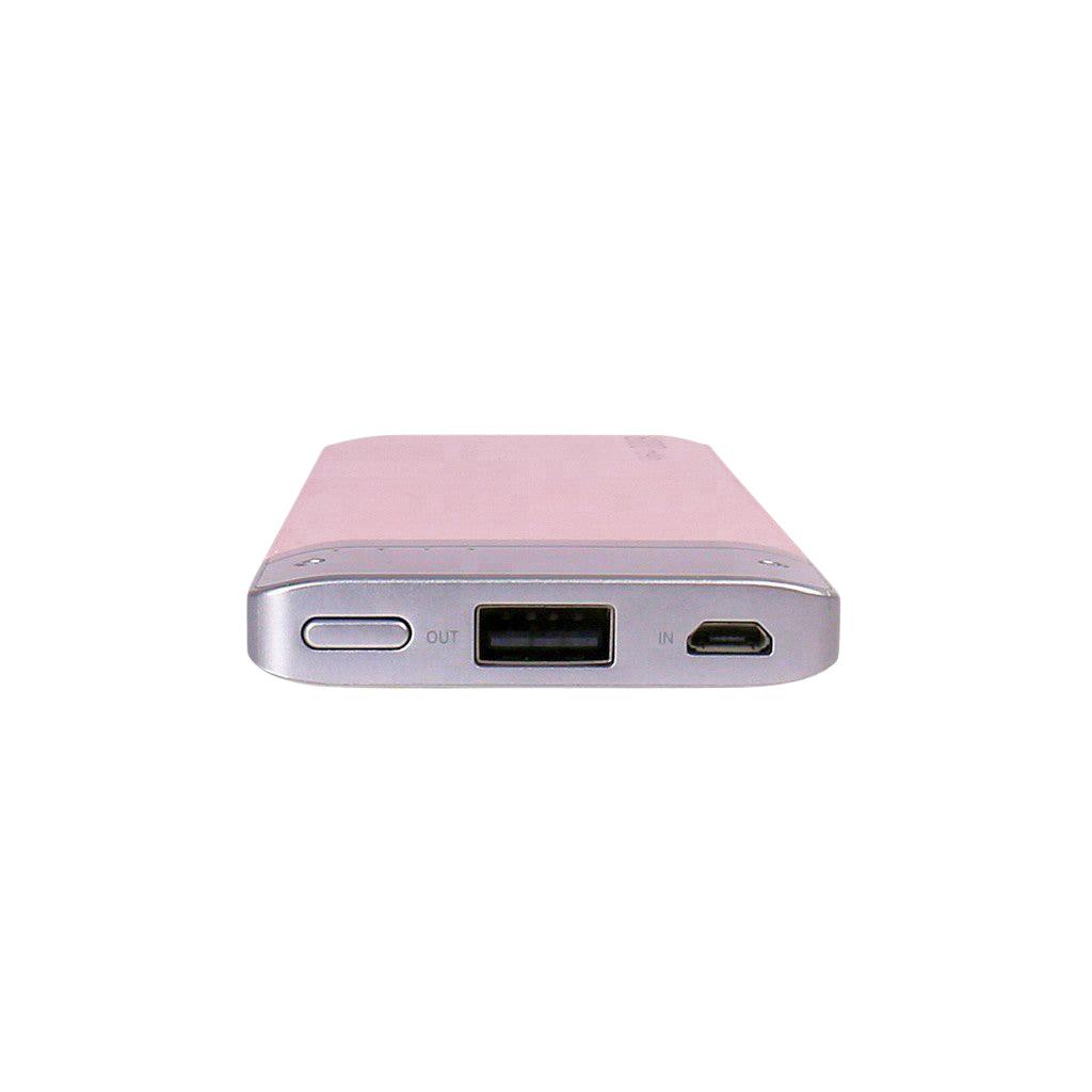 Pink Leather-Surface 6000mAh Power Bank - Trendha