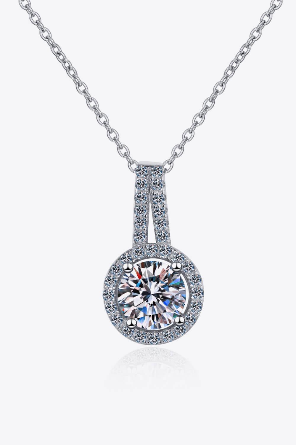 Build You Up Moissanite Round Pendant Chain Necklace - Trendha