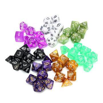 126 Pcs RPG MTG Polyhedral Dice 18 Sets with Pouch Bags 18 Colors - Trendha