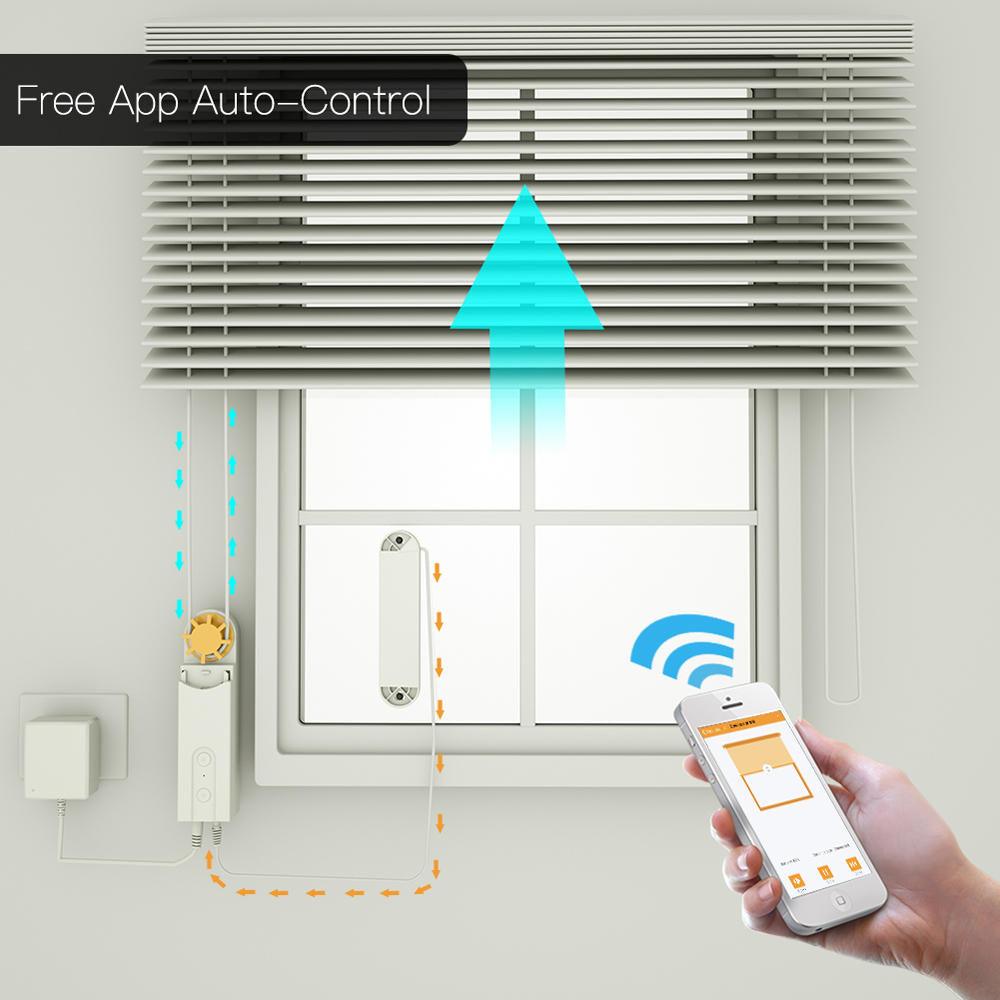 Moeshouse CM-LS DIY Smart Motorized Chain Roller Blinds Curtain Shade Shutter Drive Motor Powered By Solar Panel and Charger Bluetooth APP Control - Trendha