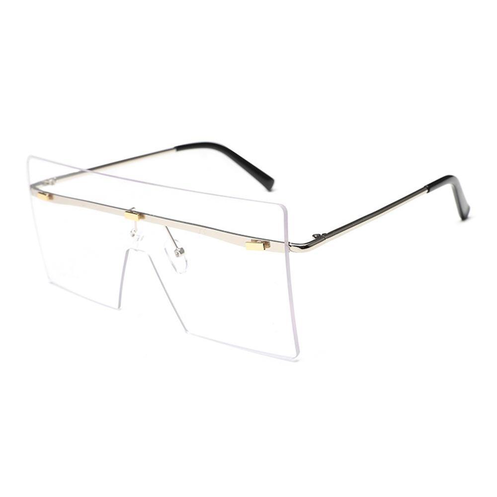 Square Glasses Solid Color Gradient Transparent Sunglasses - Trendha