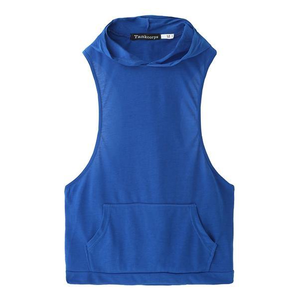 Stylish Men's Hooded Sleeveless Loose Fitness Vest - Trendha