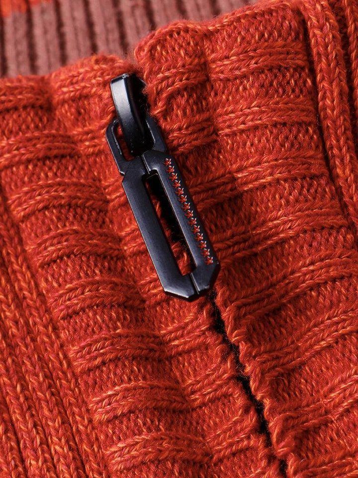 Mens Rib-Knit Zip Up Slant Pocket Casual Warm Cardigans - Trendha