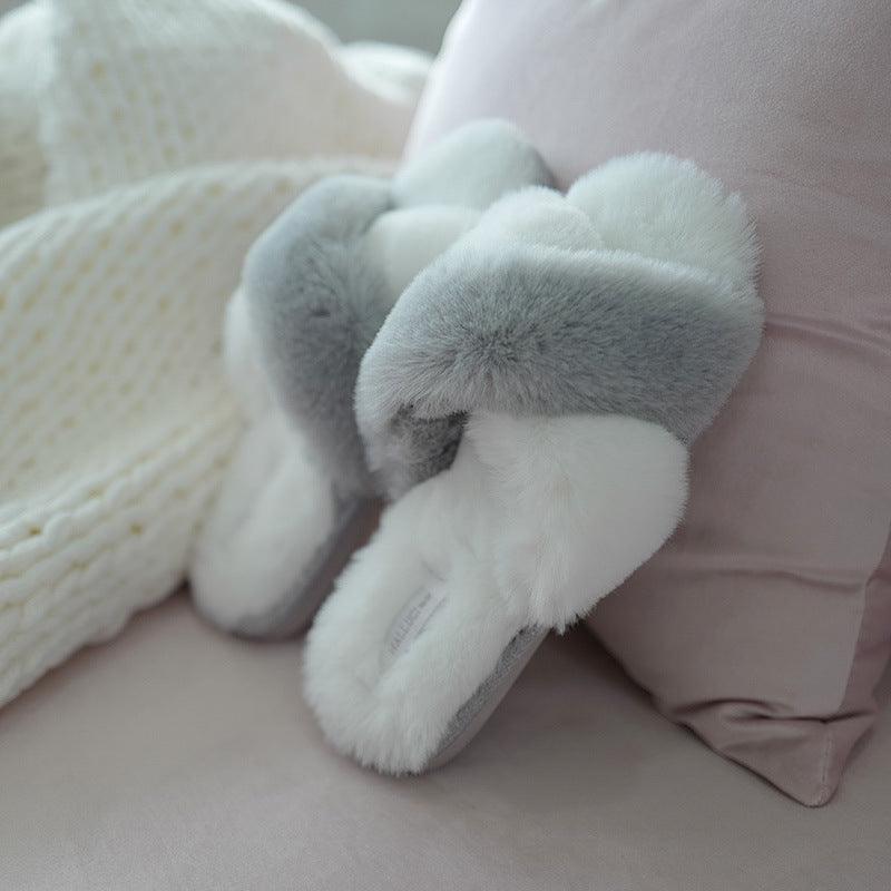 Bunny Fleece Soft Bottom Furry Slippers - Trendha