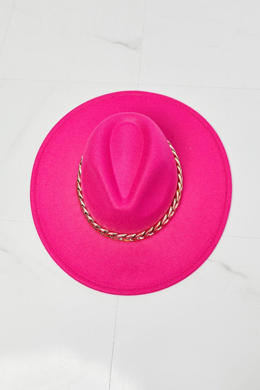 Fame Keep Your Promise Fedora Hat in Pink - Trendha