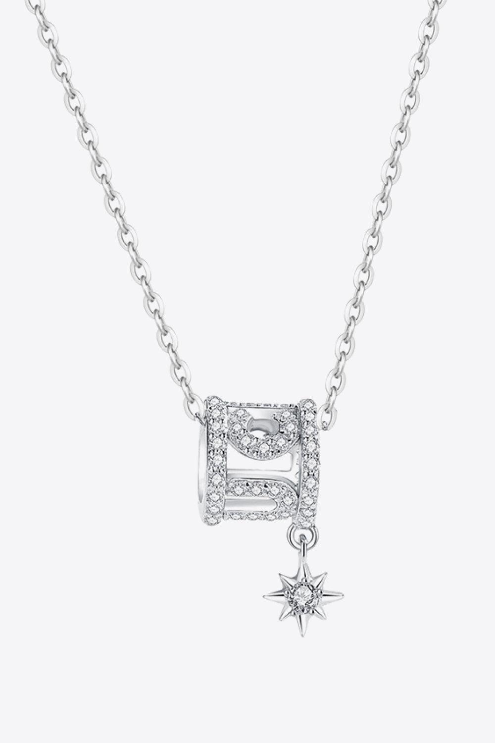 Rely On Fate Cubic Zirconia Pendant Necklace - Trendha