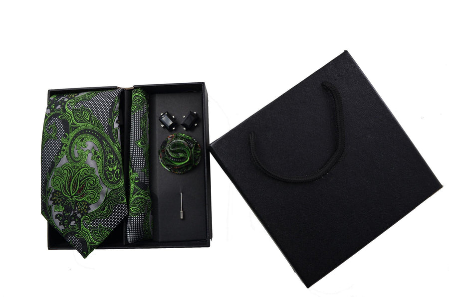 Mens fancy business polyester woven necktie gift sets with cufflink with hanky - Trendha
