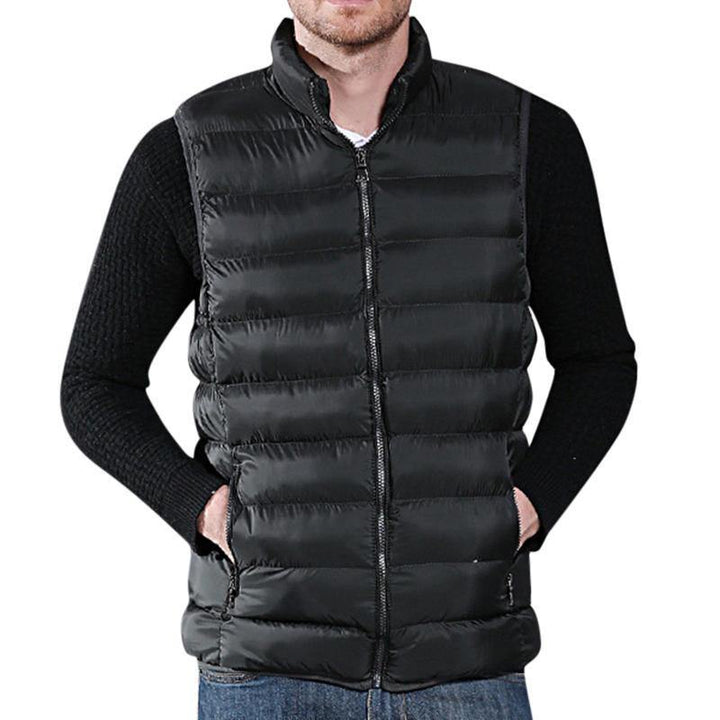 Mens Winter Lightweight Thin Sleeveless Zipper Warm Vest - Trendha