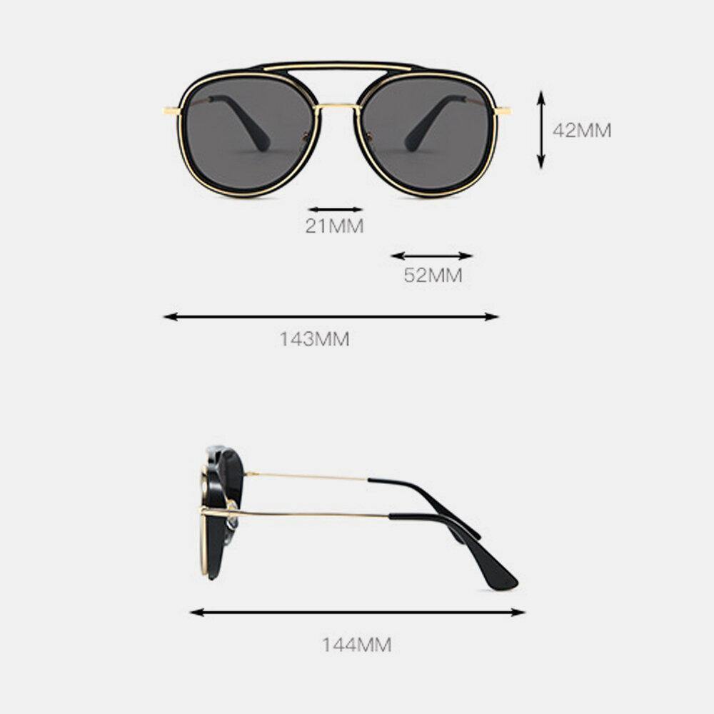Men Oval Full Thick Frame UV Protection Fashion Vintage Sunglasses - Trendha