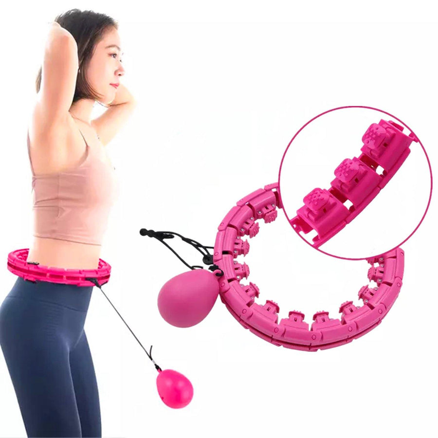 Weighted Hula Hoops for adults and kids, Detachable & Size Adjustable Smart Hoola Hoop with Auto Rotation and 360-degree Massage, for Lasting Weight Loss, Family Fun and Exercise - Trendha