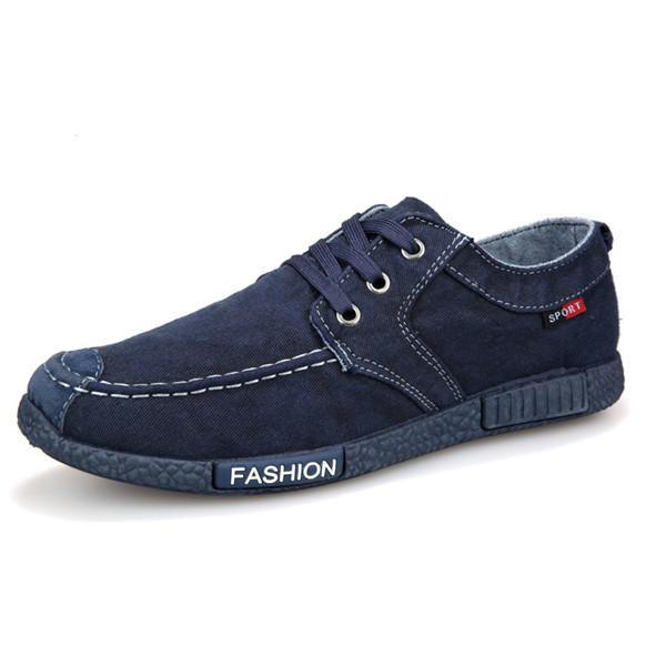 Mens Denim Cloth Flats Breathable Loafers - Trendha