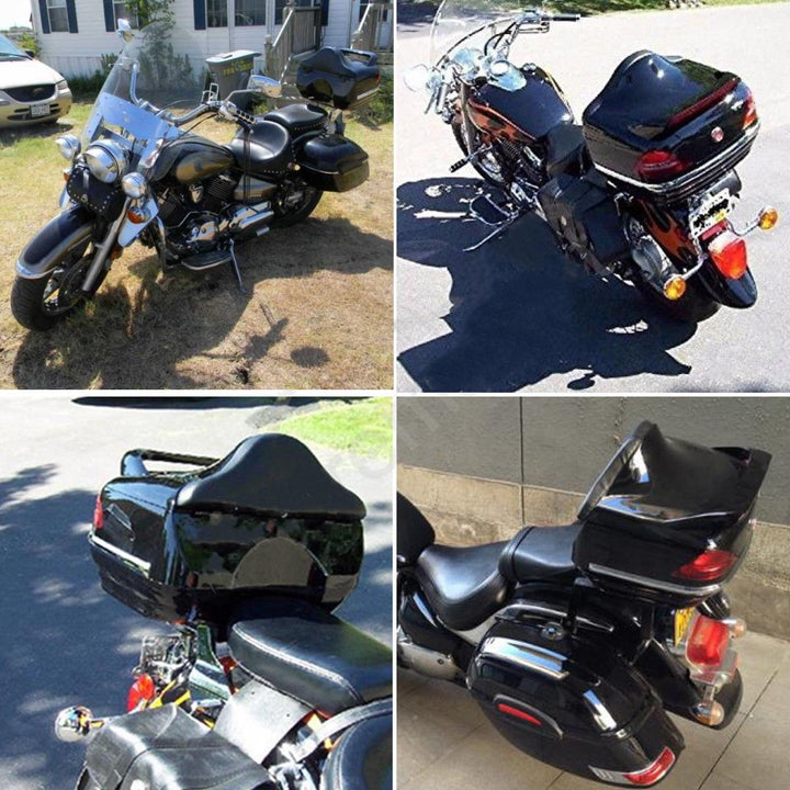 26L Motorcycle Trunk Tail Box with Taillight Black For Harley Honda Yamaha Suzuki Vulcan Cruiser - Trendha