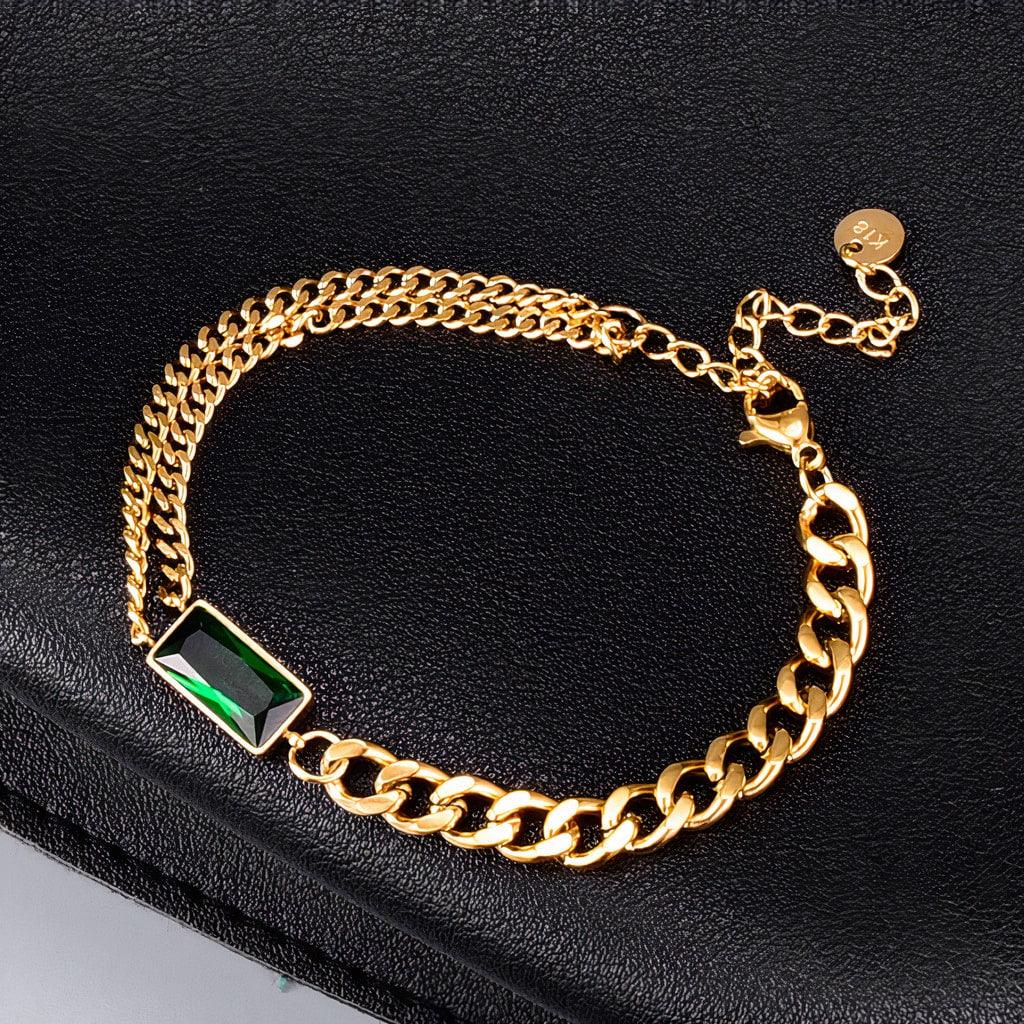 Emerald Charm Bracelet - Trendha