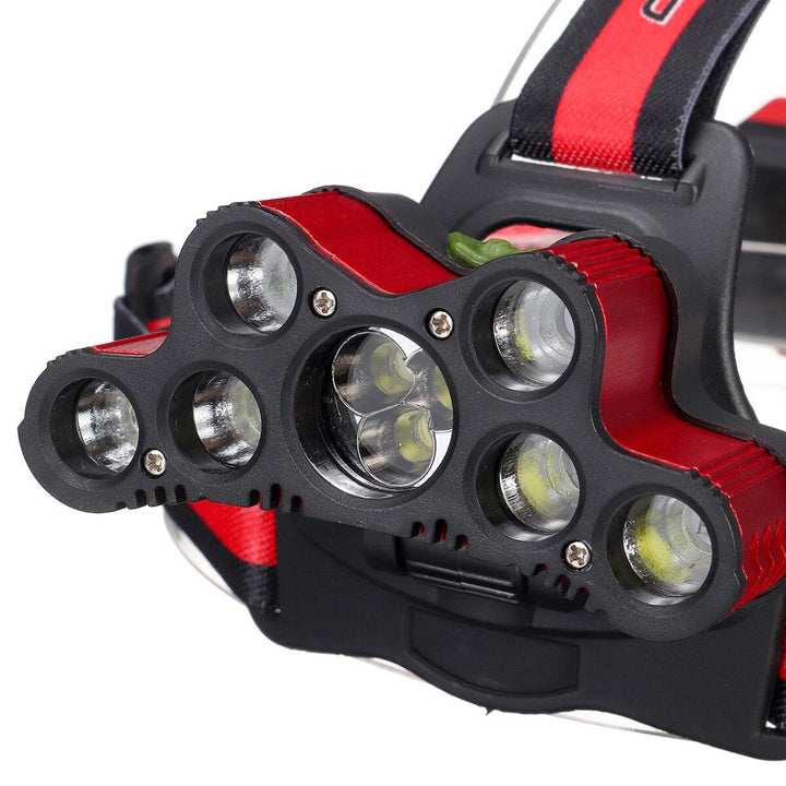 ELFELAND 2501-B 6-Modes 7xT6+2xQ5 LED Outdoor Head Torch Waterproof Ultra Bright Headlamp With SOS Whistle - Trendha