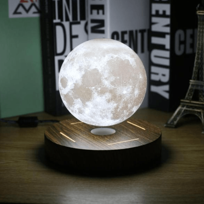 Original Levitating Moon Lamp, Magnetic Levitating Desk Lamp with Wooden Base - Trendha