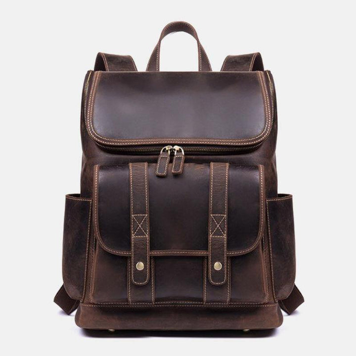 Men Vintage Multi-pocket Anti-theft 15.6 Inch Laptop Backpack - Trendha