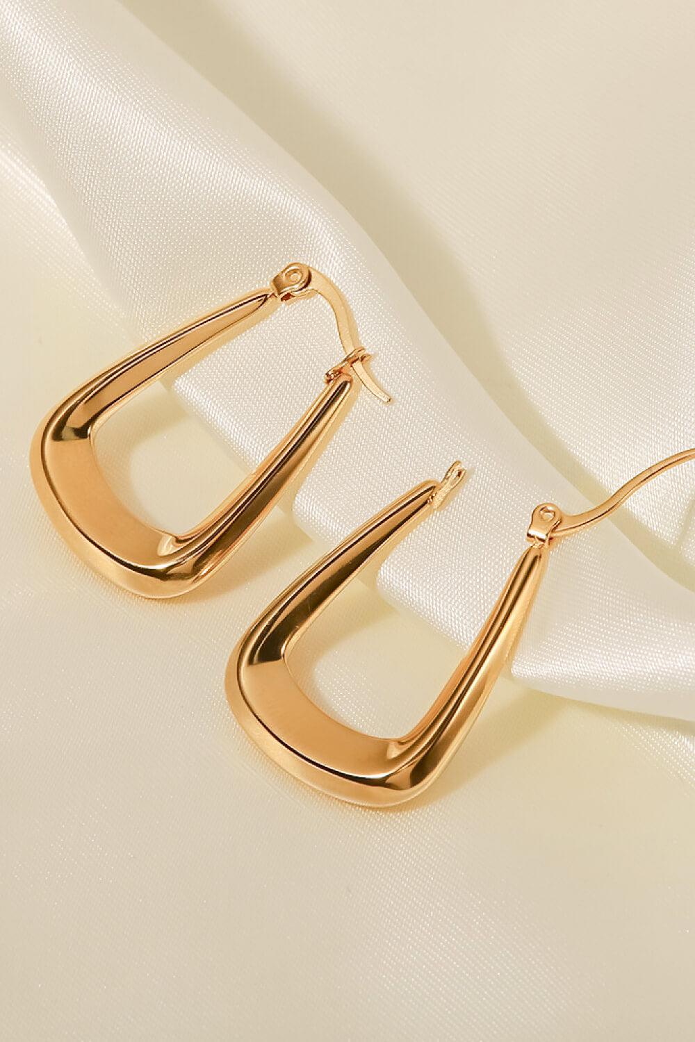 18K Gold-Plated Geometric Earrings - Trendha