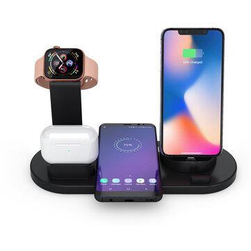 SHOW WISH 3 in 1 10W Qi Wireless Charger Dock Charging Station for iphone / Micro USB Phone / Type-C Phone for Airpods for Apple Watch - Trendha
