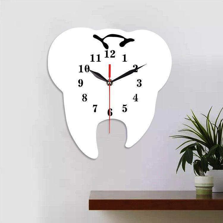 Emoyo ECY056 Tooth Shape Wall Clock Quartz Wall Clock 3D Wall Clock For Home Office Decorations - Trendha