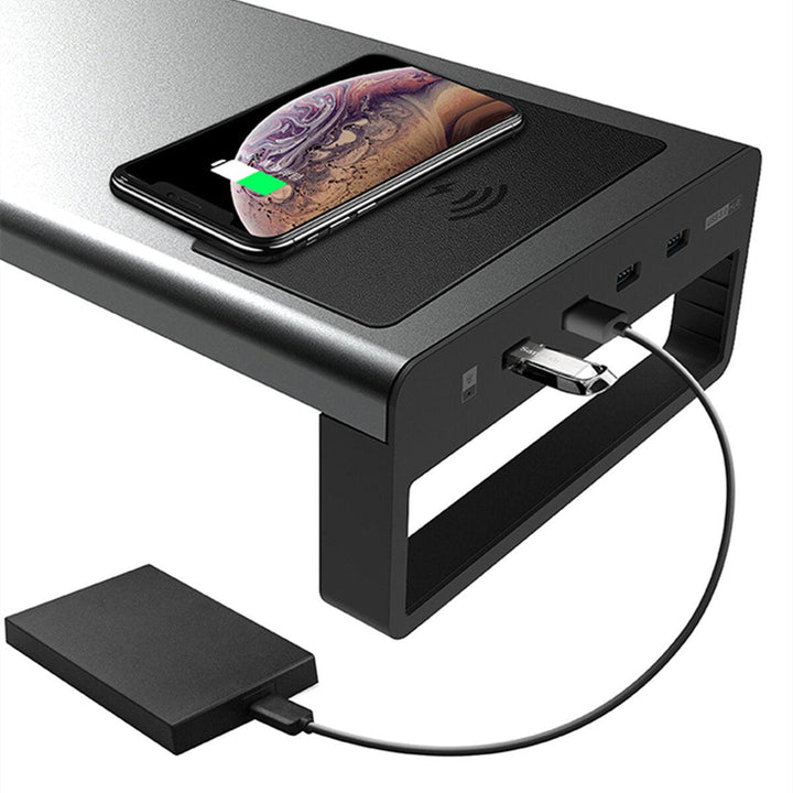 Multifunction Computer Laptop Macbook USB HUB Base Stand Holder With QI WIreless Charger - Trendha