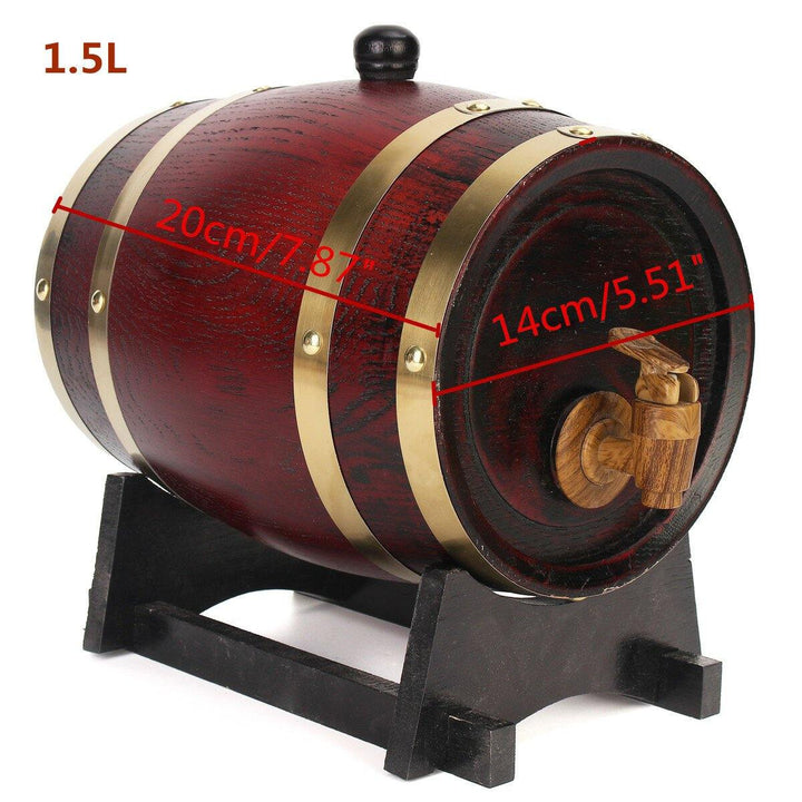 Weikeduo Vtc-808 Wooden Alcohol Barrel 1.5L/3L/5L Rum Brewing Container Phnom Penh Decoration-Red Oak - Trendha