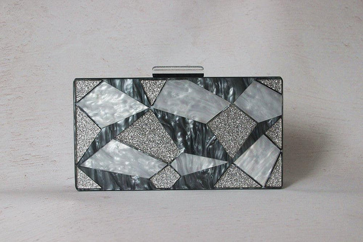 Fashion Black And White Contrast Acrylic Clutch - Trendha